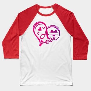 letter a monogram in the shape of love Baseball T-Shirt